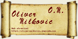 Oliver Milković vizit kartica